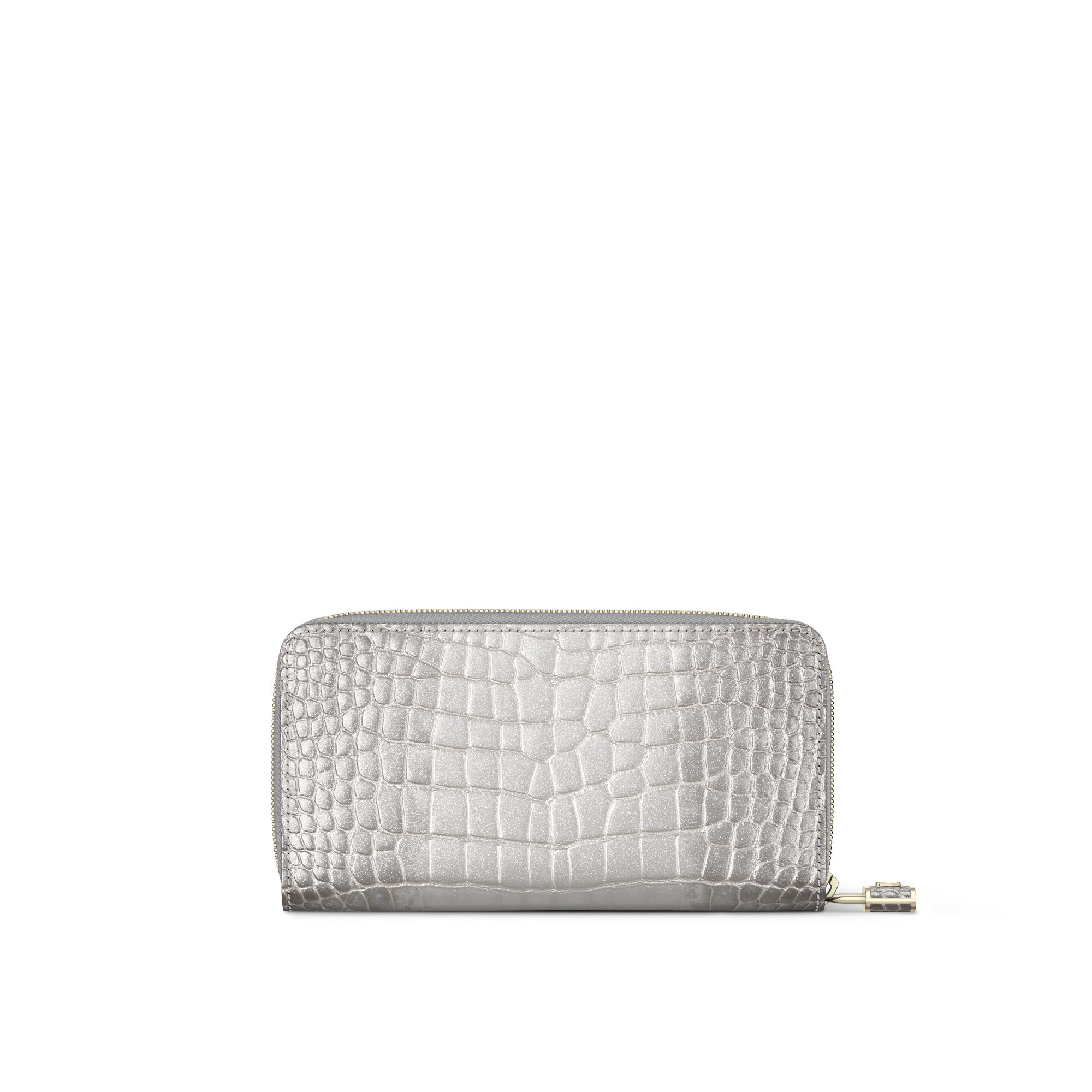 Zippy Wallet Padlock Crocodilien Brillant - Exotic Leather Wallets